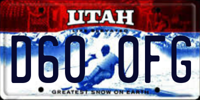 UT license plate D600FG