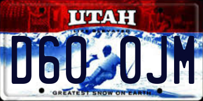 UT license plate D600JM