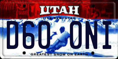 UT license plate D600NI