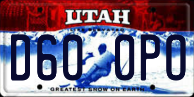 UT license plate D600PO