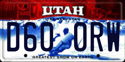 UT license plate D600RW