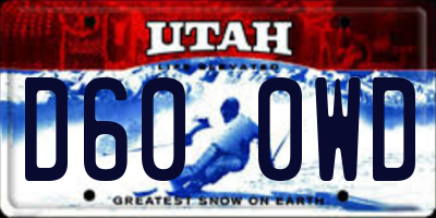 UT license plate D600WD