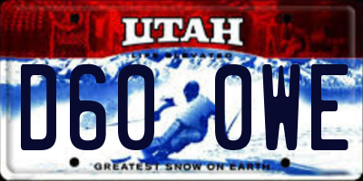 UT license plate D600WE