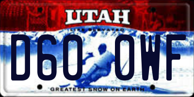 UT license plate D600WF