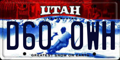 UT license plate D600WH