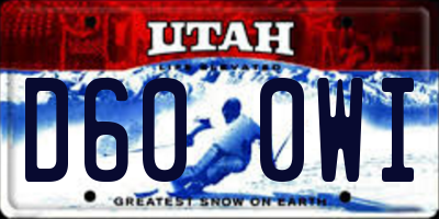 UT license plate D600WI