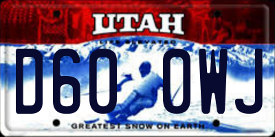 UT license plate D600WJ