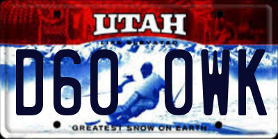 UT license plate D600WK