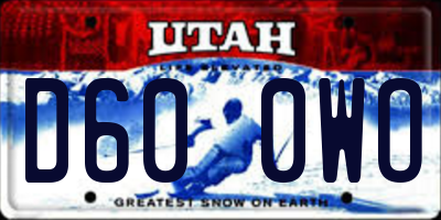 UT license plate D600WO