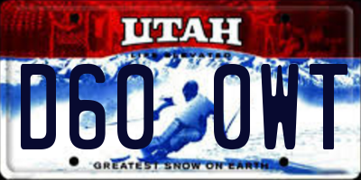UT license plate D600WT