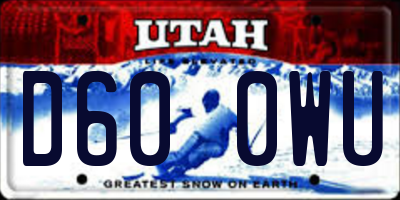 UT license plate D600WU