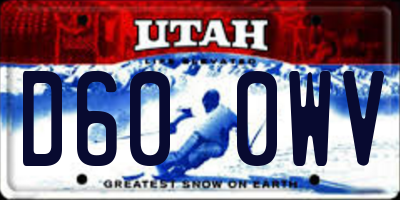 UT license plate D600WV