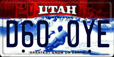 UT license plate D600YE