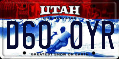 UT license plate D600YR