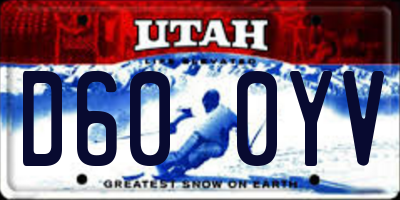 UT license plate D600YV