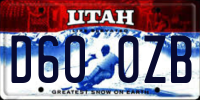 UT license plate D600ZB
