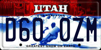 UT license plate D600ZM