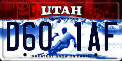 UT license plate D601AF