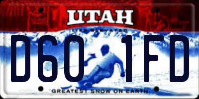 UT license plate D601FD
