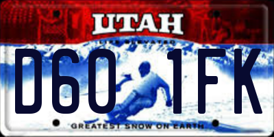 UT license plate D601FK