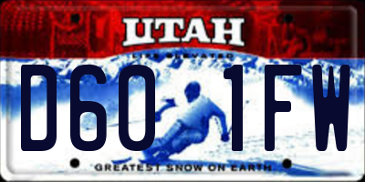 UT license plate D601FW