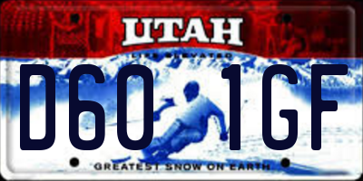 UT license plate D601GF