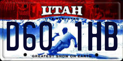 UT license plate D601HB