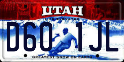 UT license plate D601JL