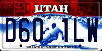 UT license plate D601LW