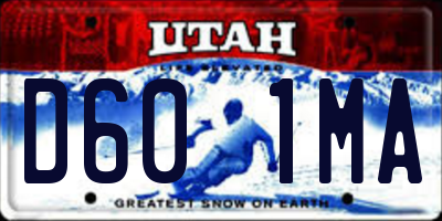UT license plate D601MA