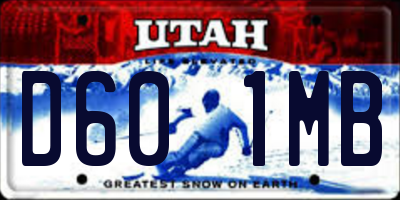 UT license plate D601MB