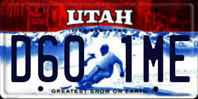 UT license plate D601ME