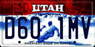 UT license plate D601MV