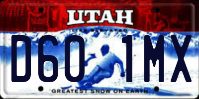 UT license plate D601MX