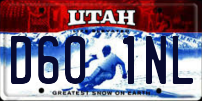 UT license plate D601NL