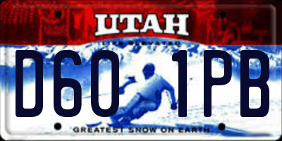 UT license plate D601PB