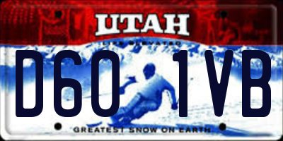 UT license plate D601VB
