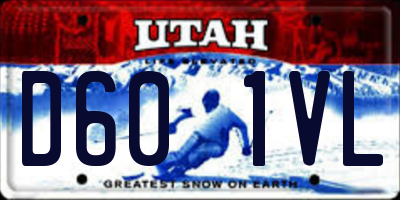 UT license plate D601VL