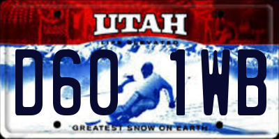 UT license plate D601WB