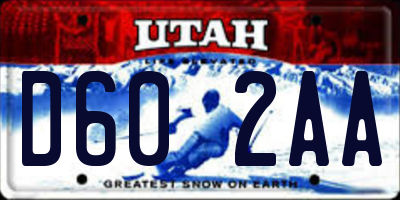 UT license plate D602AA