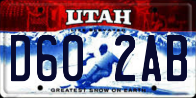 UT license plate D602AB