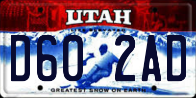 UT license plate D602AD