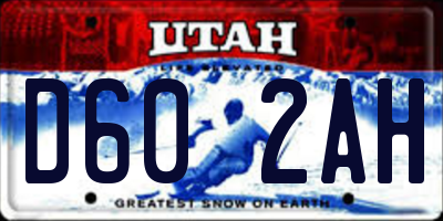UT license plate D602AH