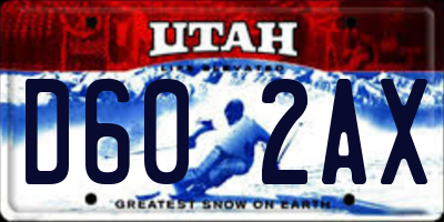 UT license plate D602AX