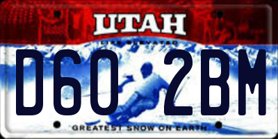 UT license plate D602BM