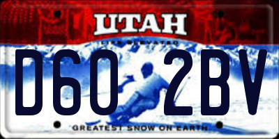 UT license plate D602BV