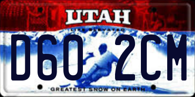 UT license plate D602CM