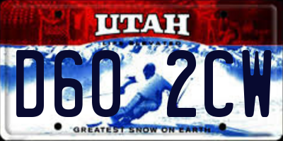 UT license plate D602CW