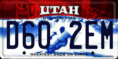UT license plate D602EM