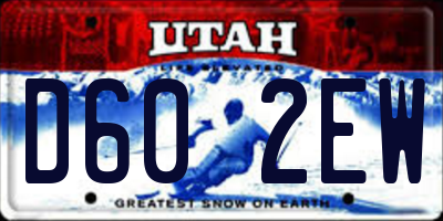 UT license plate D602EW
